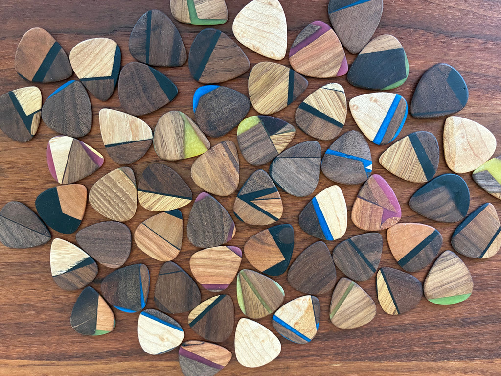 wooden guitar picks