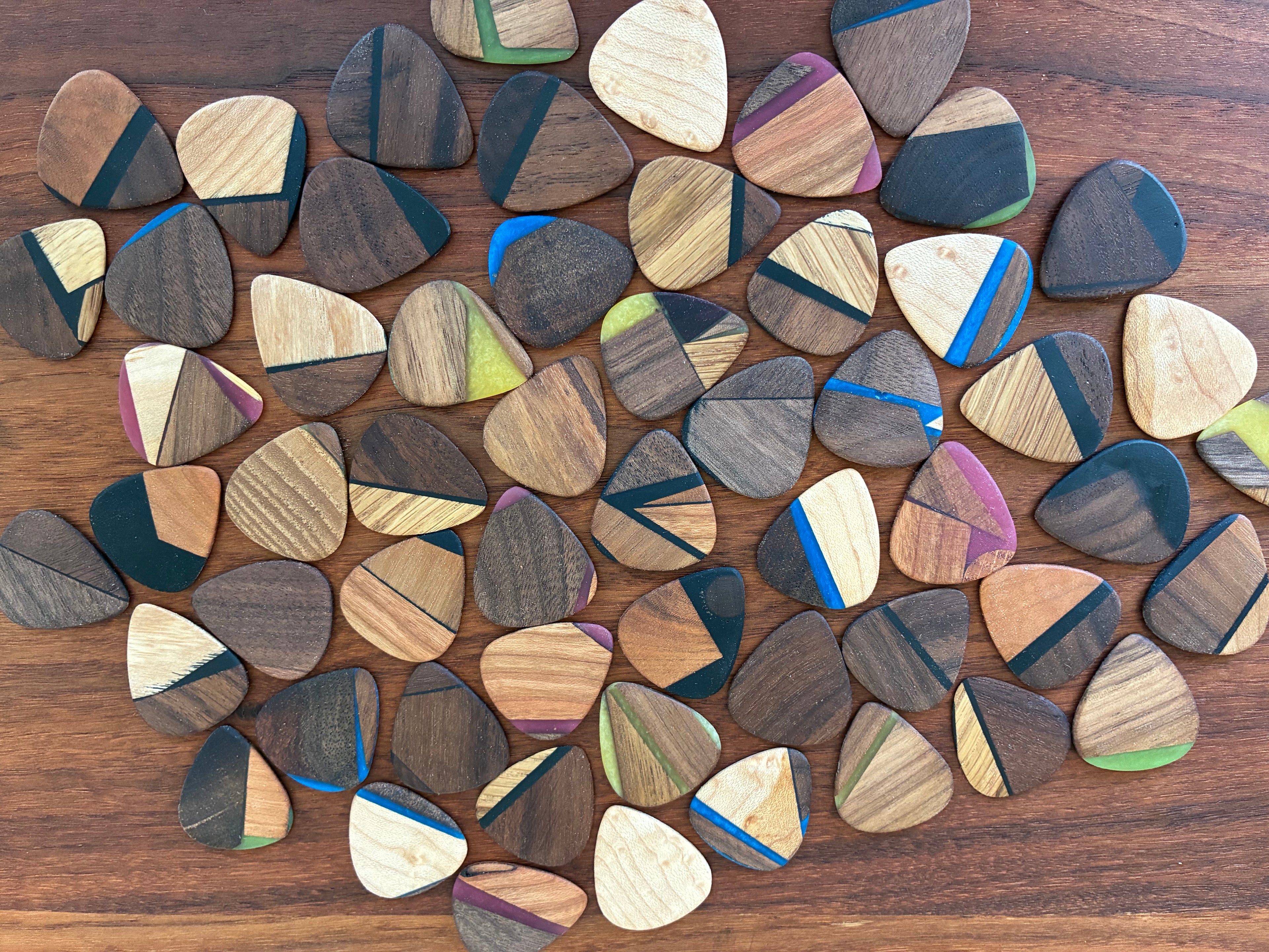 wooden guitar picks