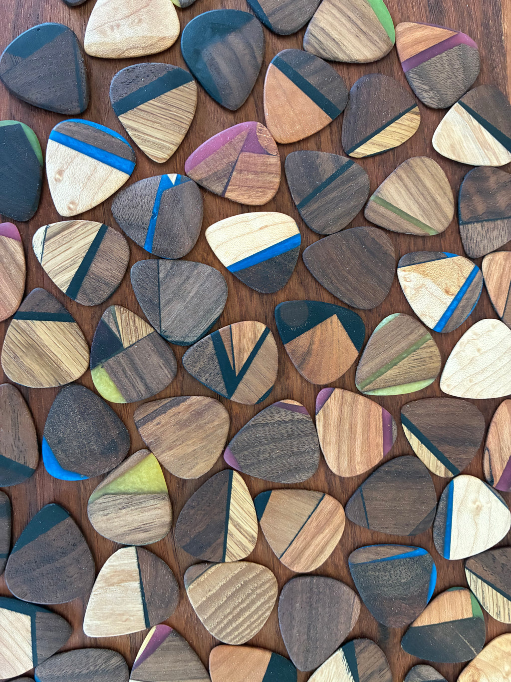 wooden guitar picks
