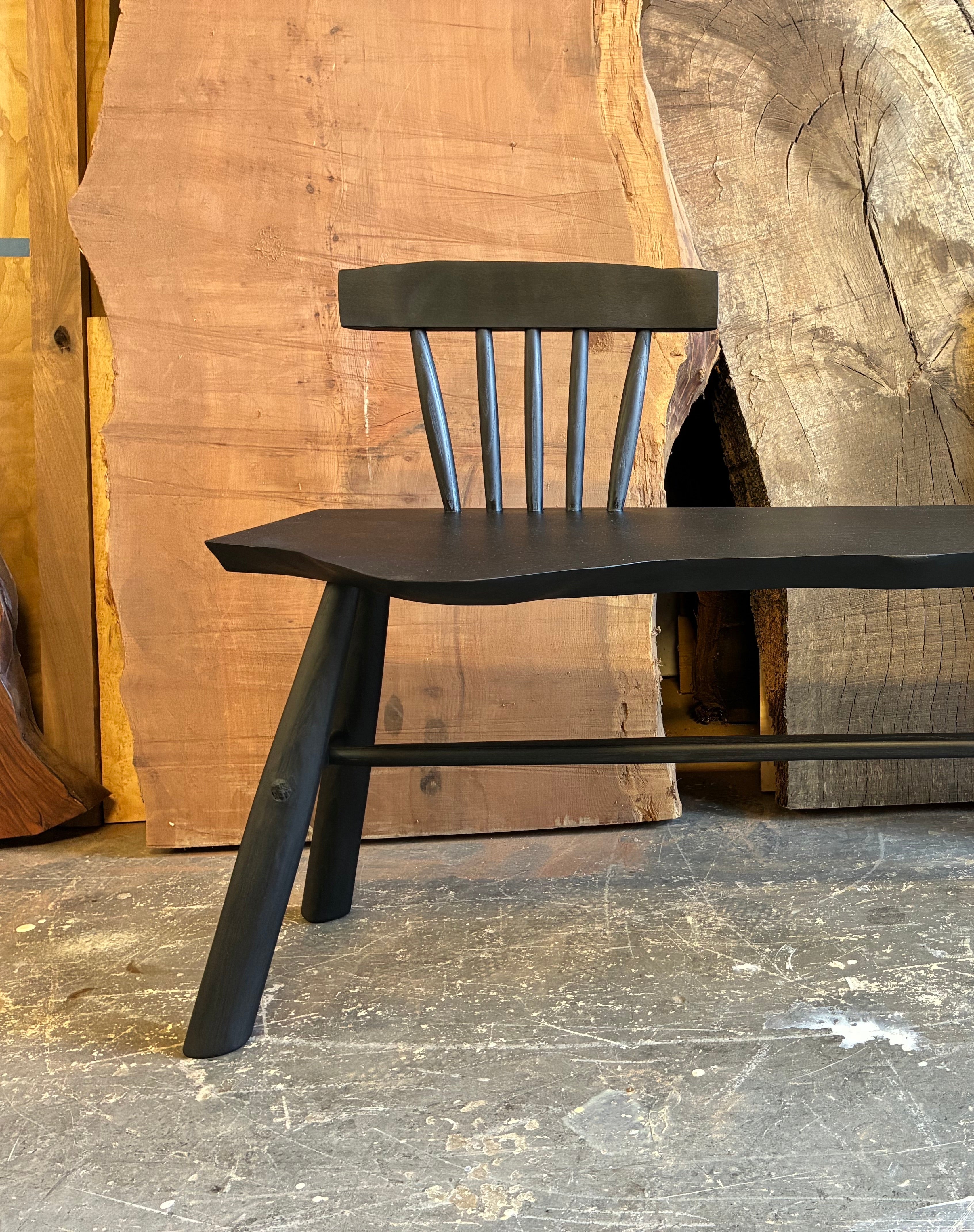 Ash Bench in Black - side view