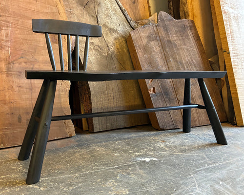 Ash Bench in Black - front view