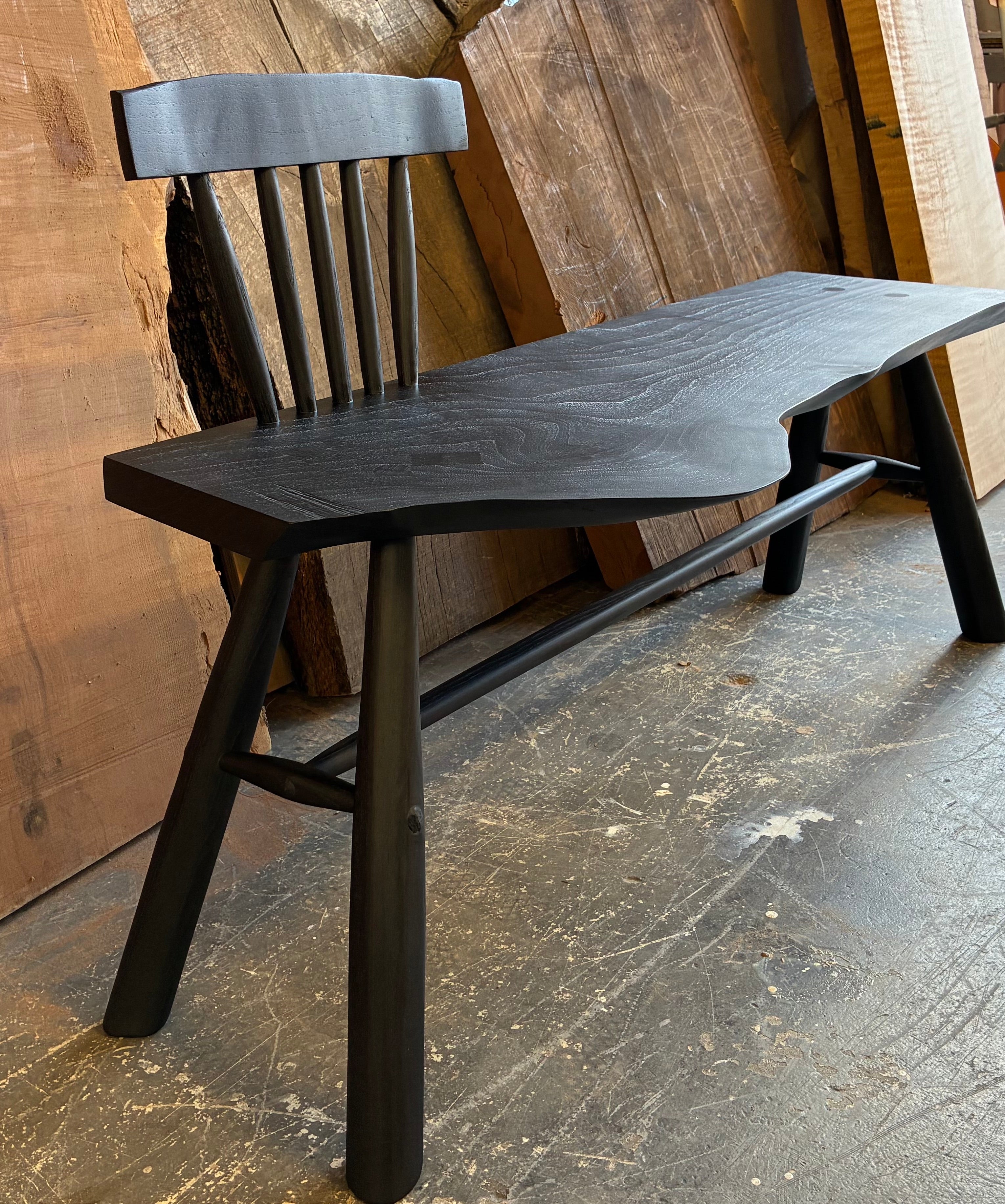 Ash Bench in Black - top view
