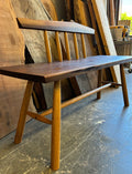 Walnut and Oak Bench - angle view
