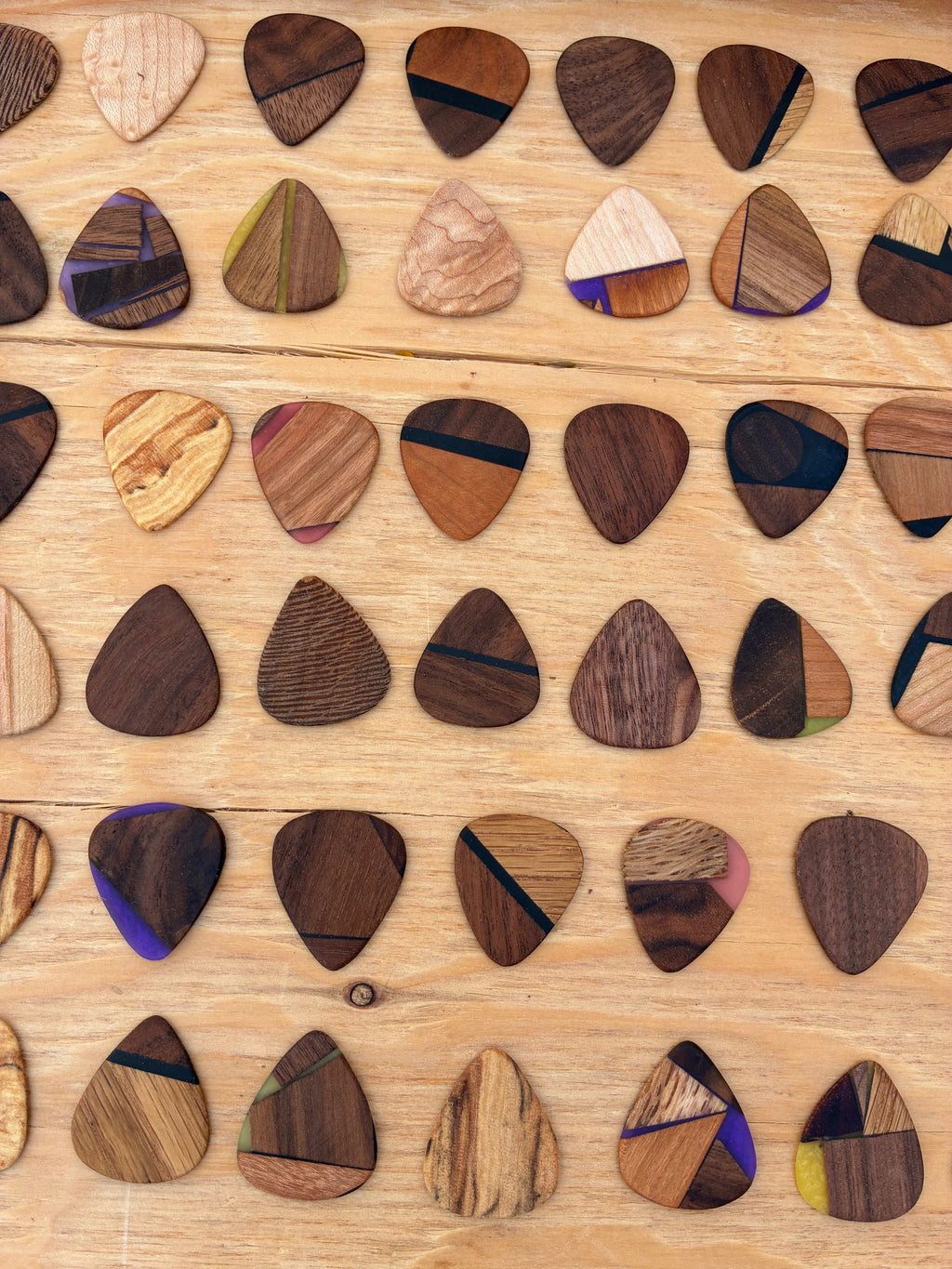 wooden guitar picks