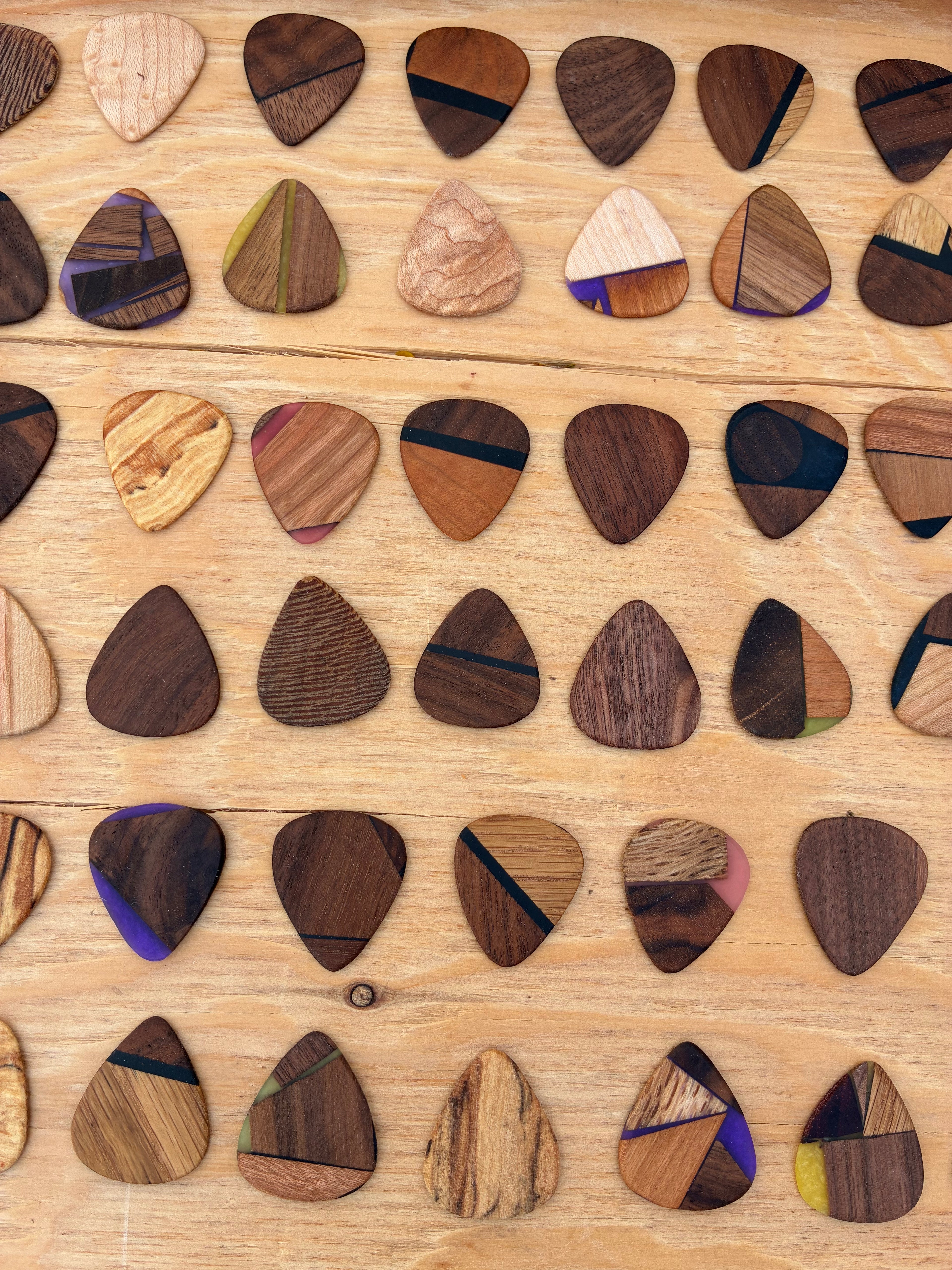 wooden guitar picks